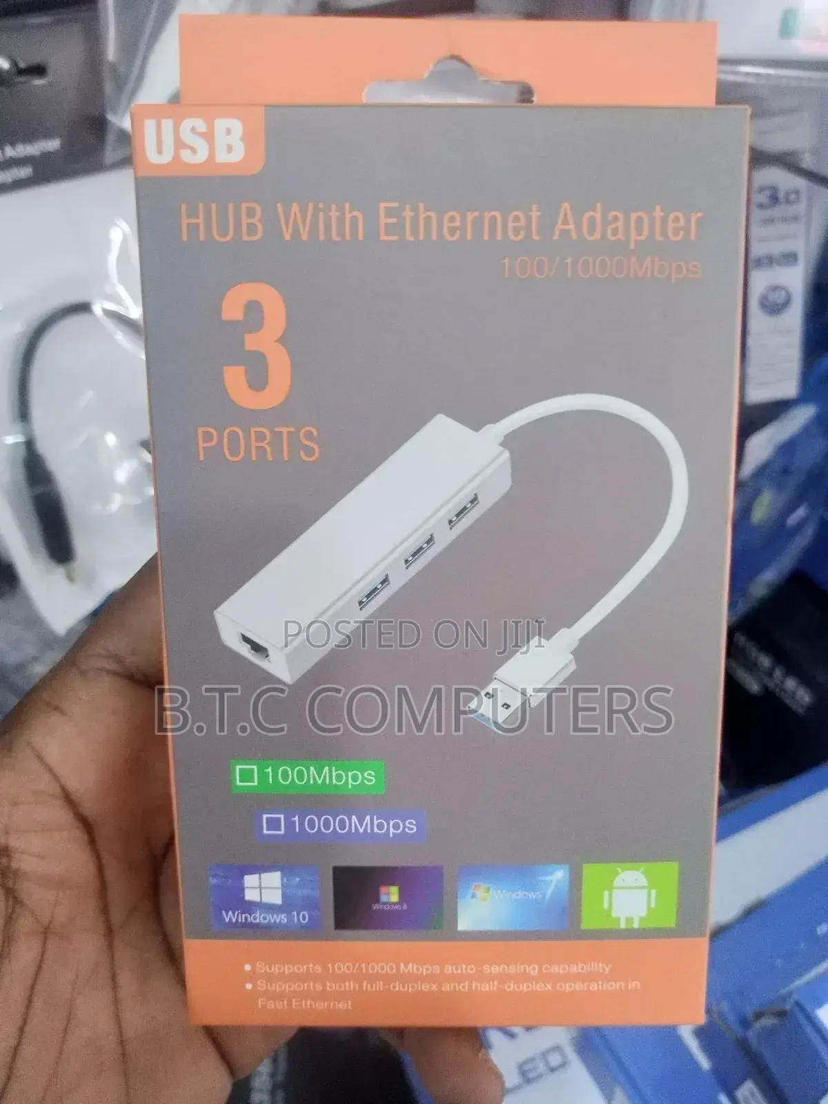 USB to Ethernet Adapter 3port
