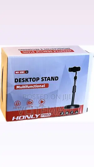 Adjustable-height Microphone Desk Stand With Mic Clip/Holder