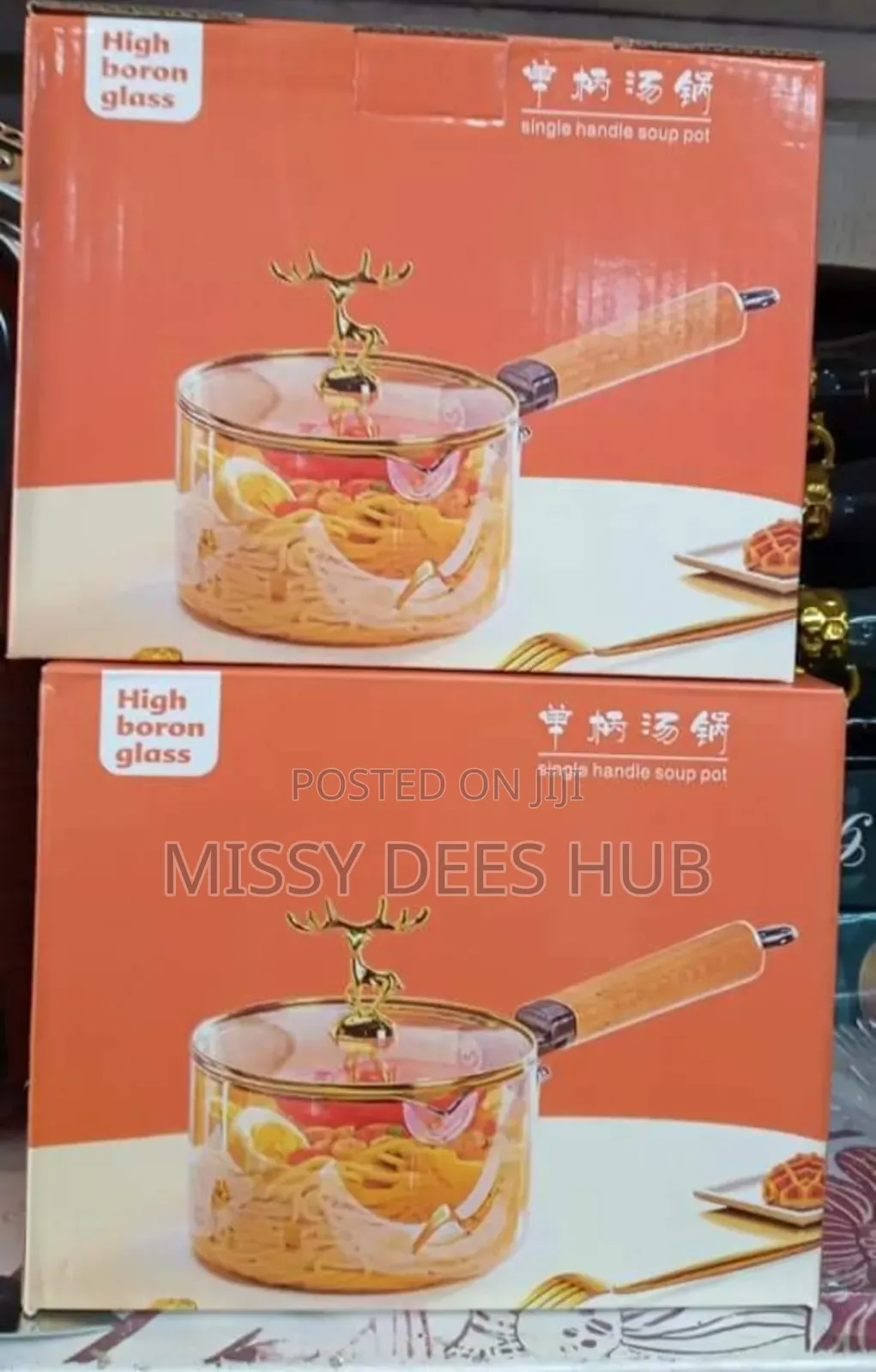 Single Handle Glass Soup Pot