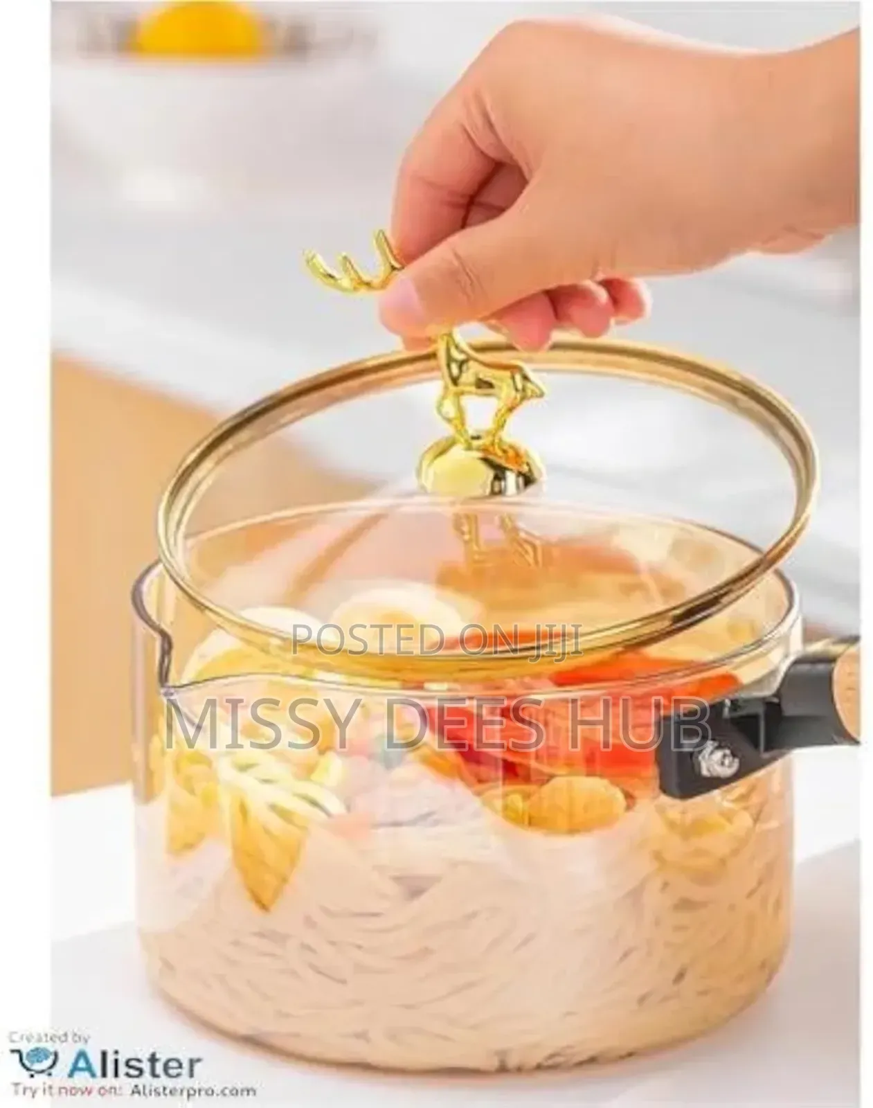 Single Handle Glass Soup Pot