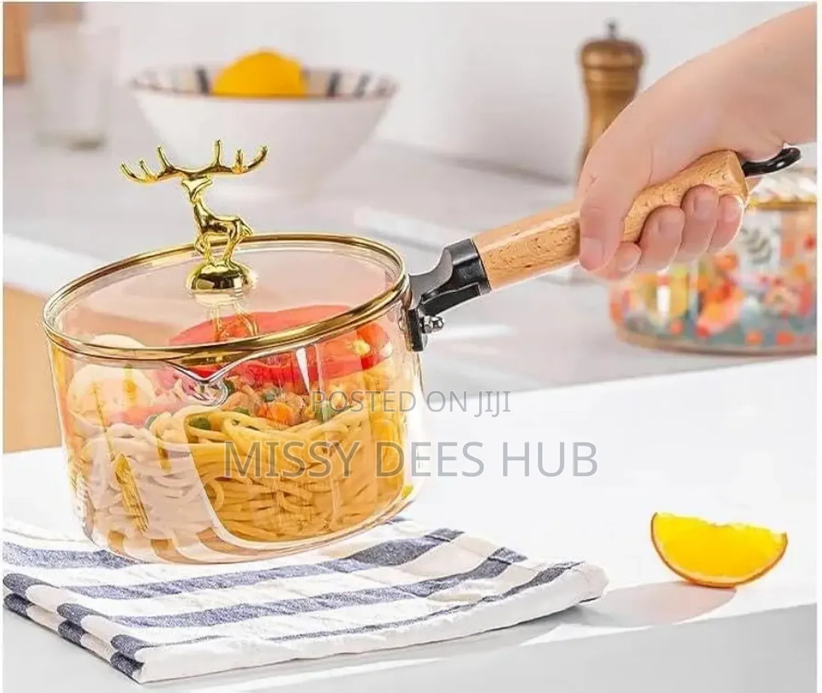 Single Handle Glass Soup Pot