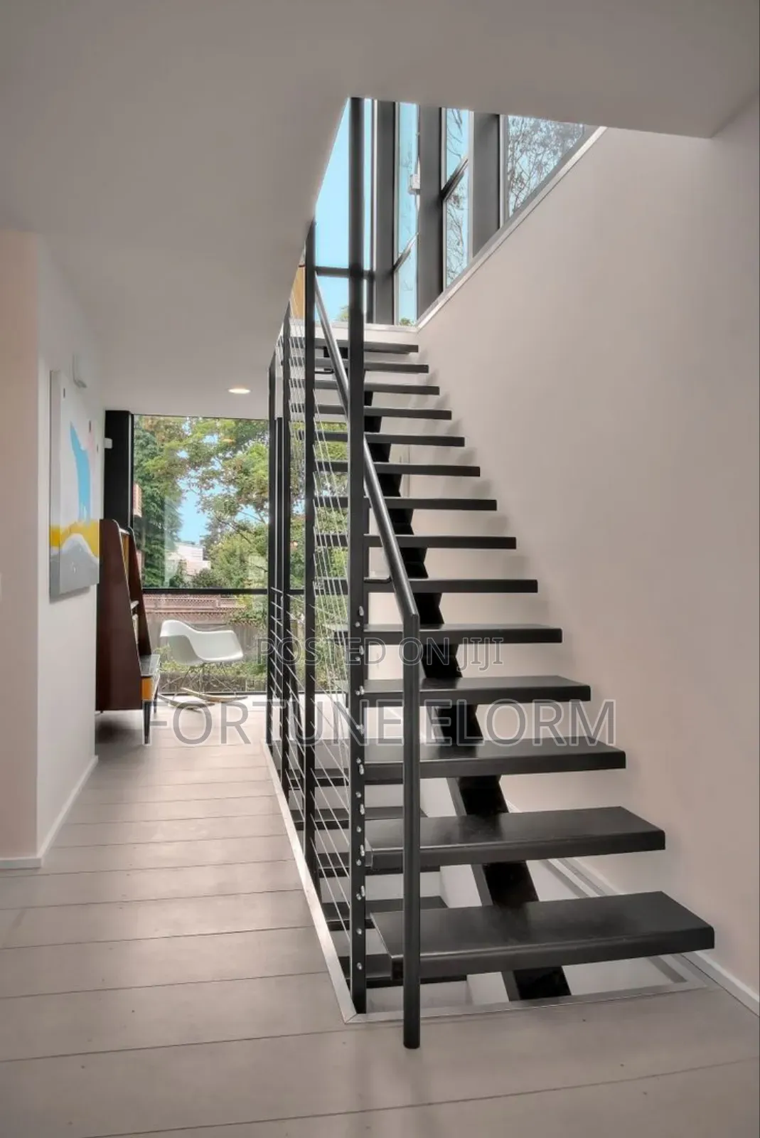 Futuristic Wooden Stairs.