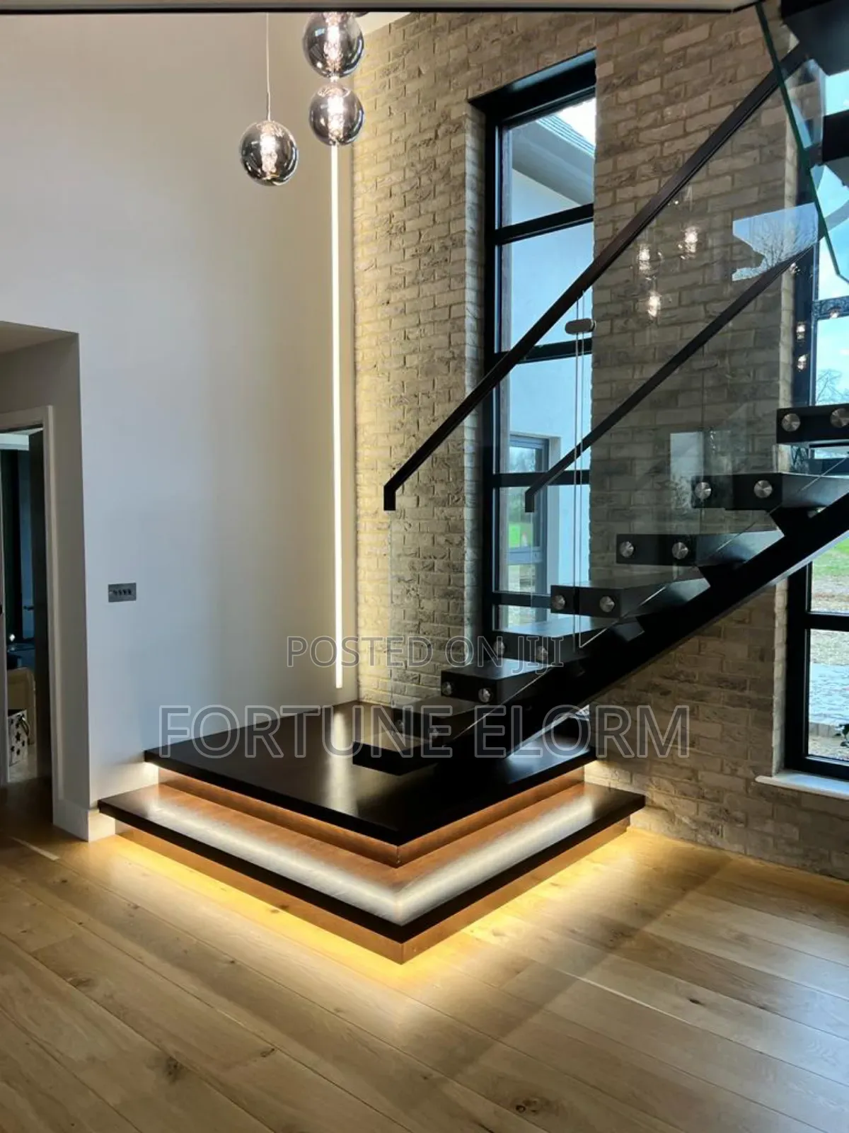 Futuristic Wooden Stairs.