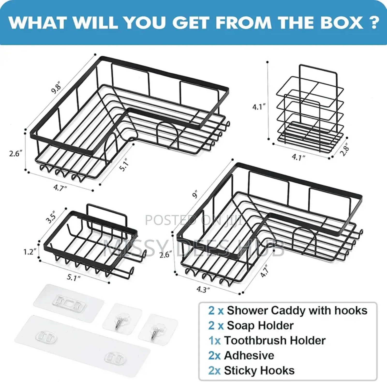 5in1 Corner Shower Caddy Set