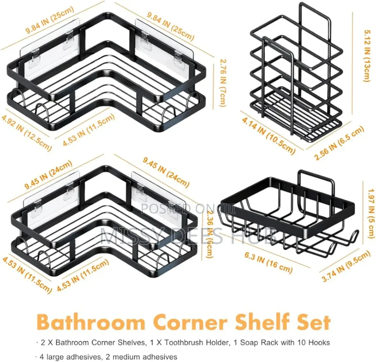 5in1 Corner Shower Caddy Set