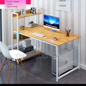 Double Decker Computer Table , Study Table With Shelve