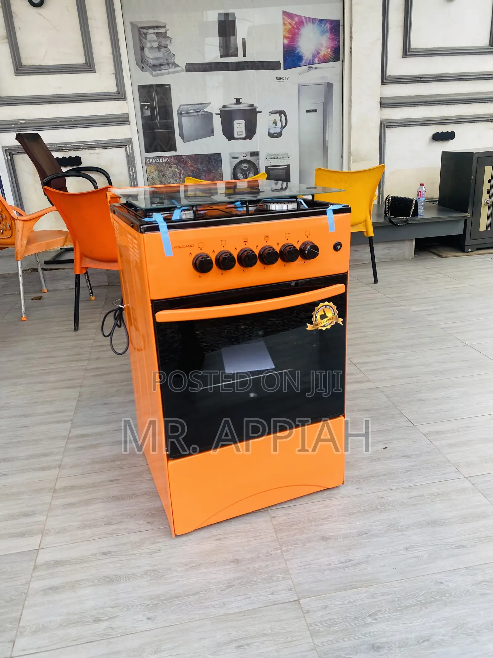 Volcano(Orange)Gas Oven 4 Burner Manual Ignition – 50X50CM