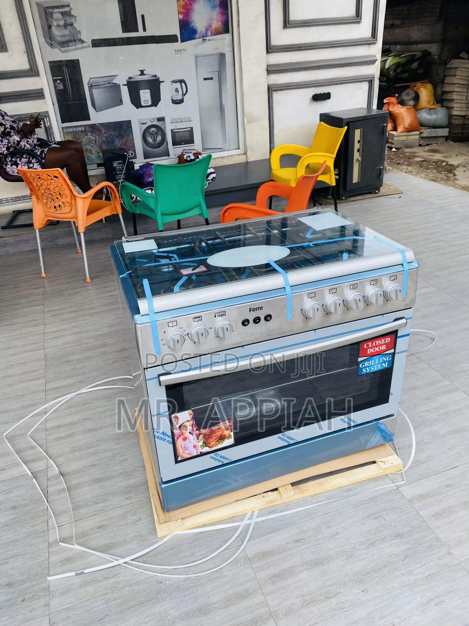 Buy Ferre 60x90 4 Gas Burner, 2 Electric Auto Ignition,Oven
