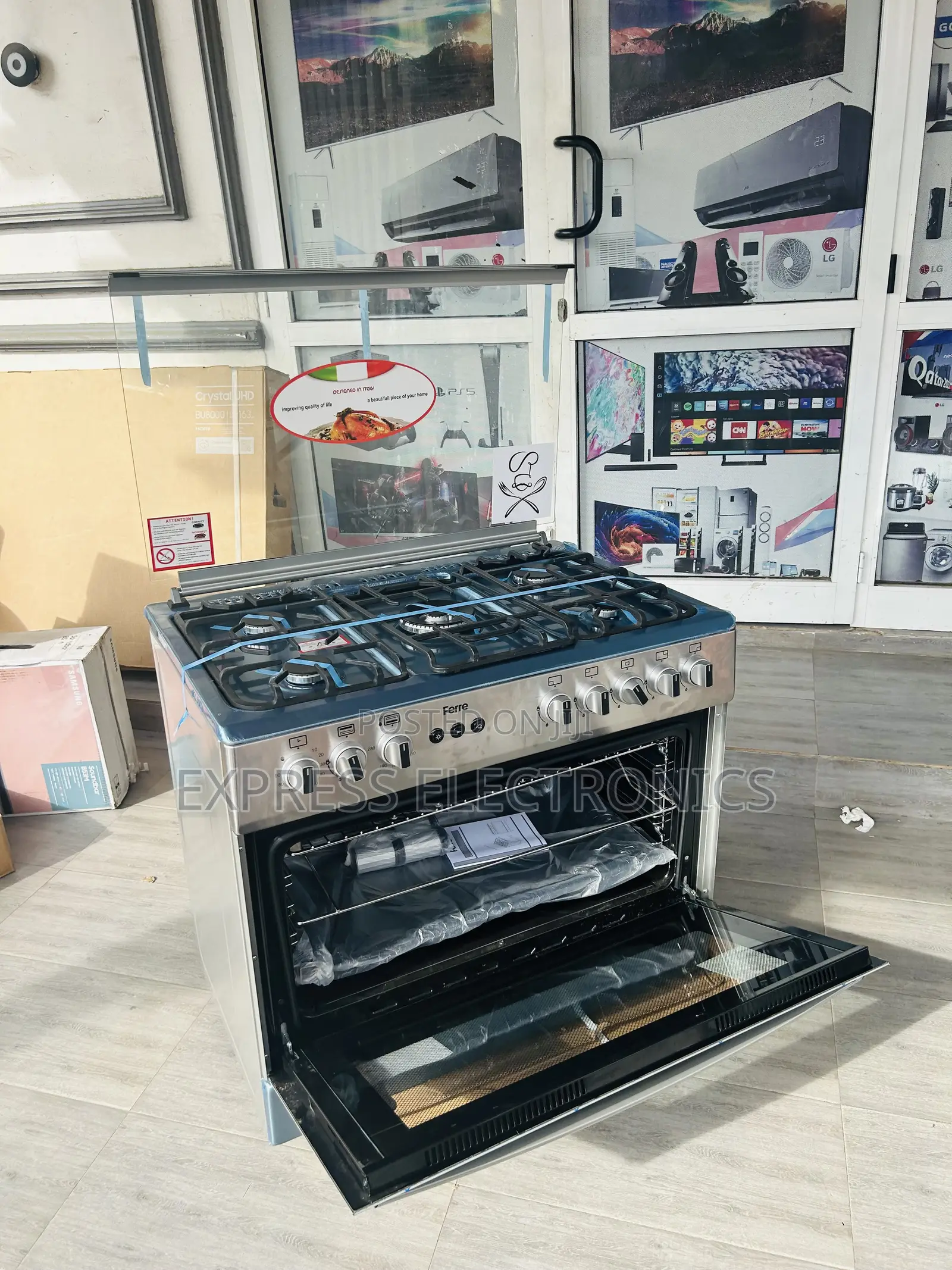 Shop for 60x90 (6b) 4* 2 Inox 4 Gas Burner, 2 Electric Oven