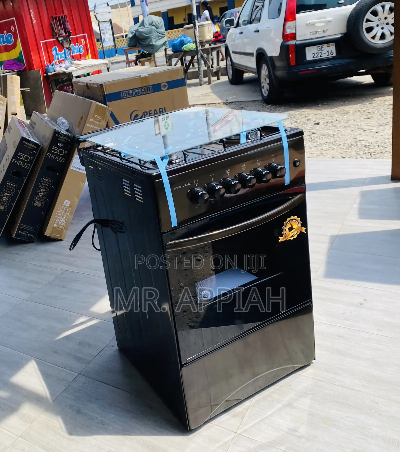Reliable Volcano Gas Oven 4 Burner Manual Ignition(Brown)