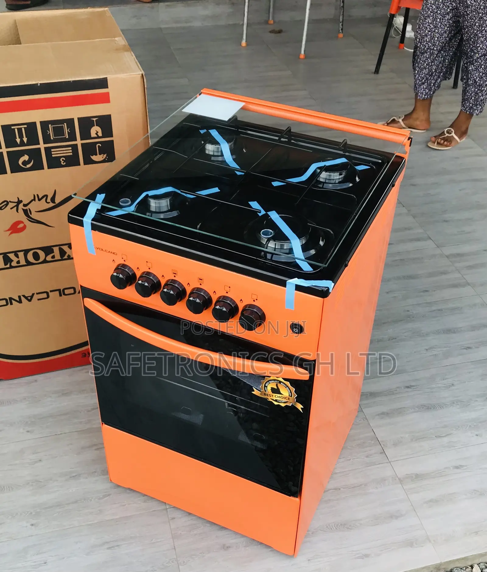 (Orange) 50by50 Authentic  Volcano 4 Gas Oven/Grill 