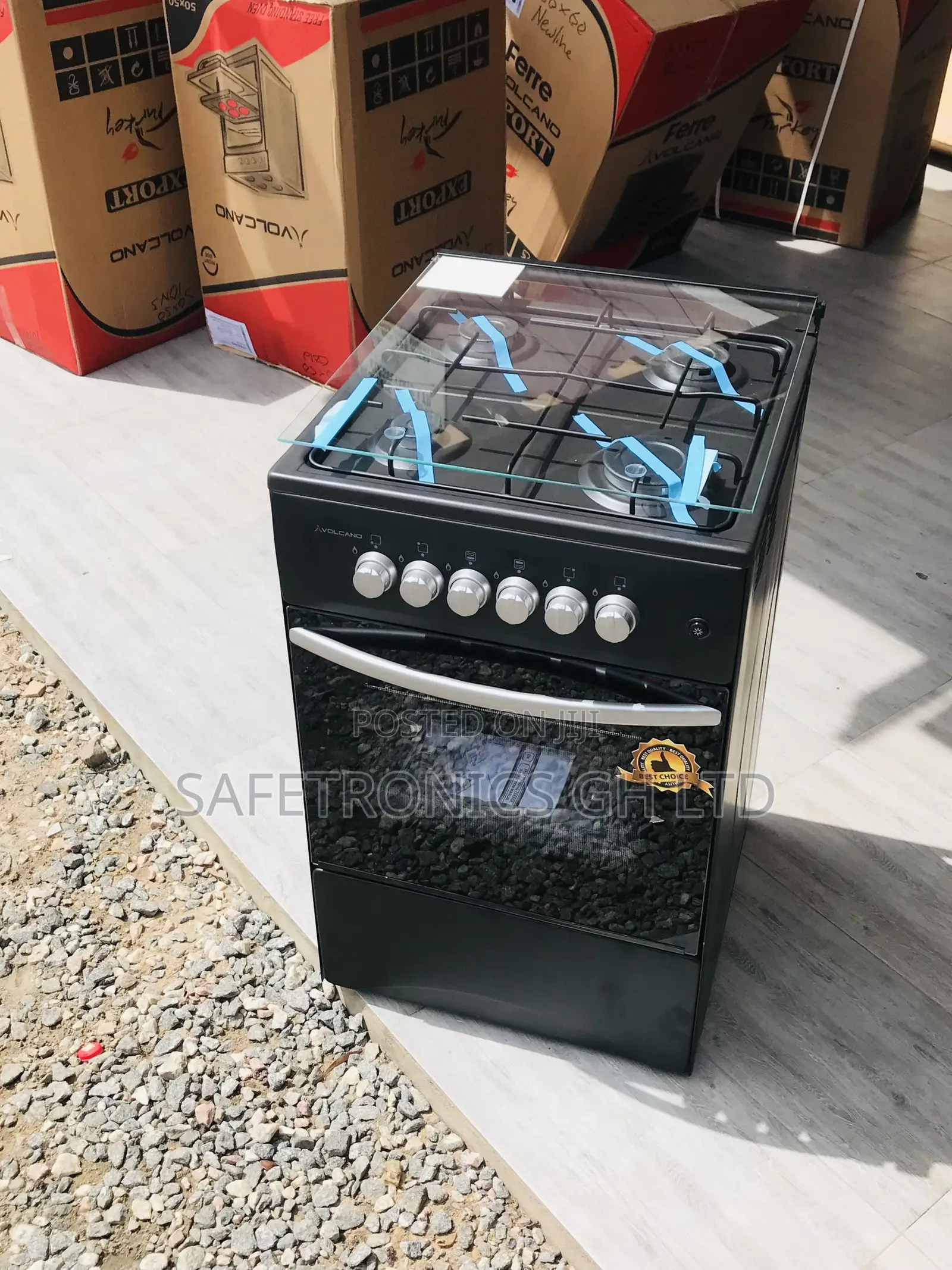 50by55 Volcano (Black) 4 Gas Oven:Grill Durable 