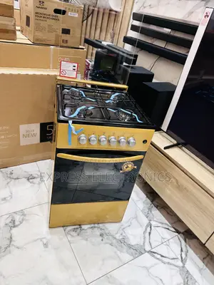Golden Color Gas Cooker Oven 4burner 50/50 Stove.