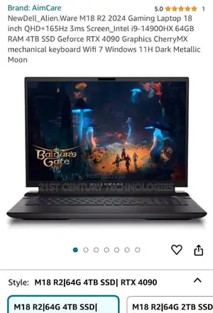 New Laptop Dell Alienware M18X R2 64GB Intel Core I9 SSD 4T