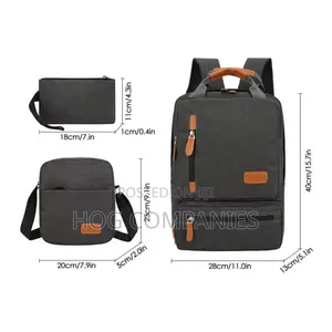 3pcs Waterproof Laptop Backpack Travel/School Bag With Usb