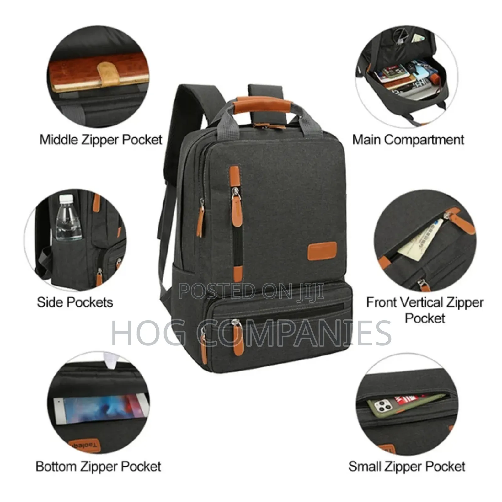 3pcs Waterproof Laptop Backpack Travel/School Bag With Usb