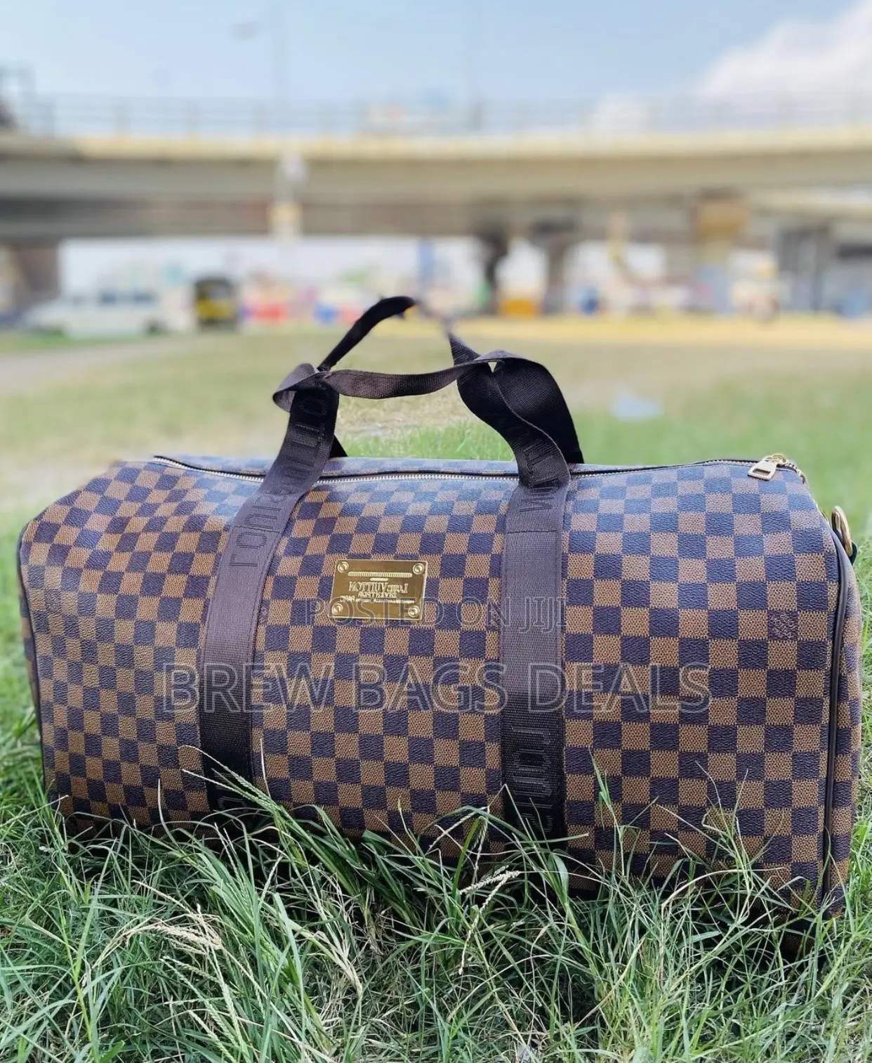 Branded Louis Vuitton Coffee Brown Duffle Traveling Bag