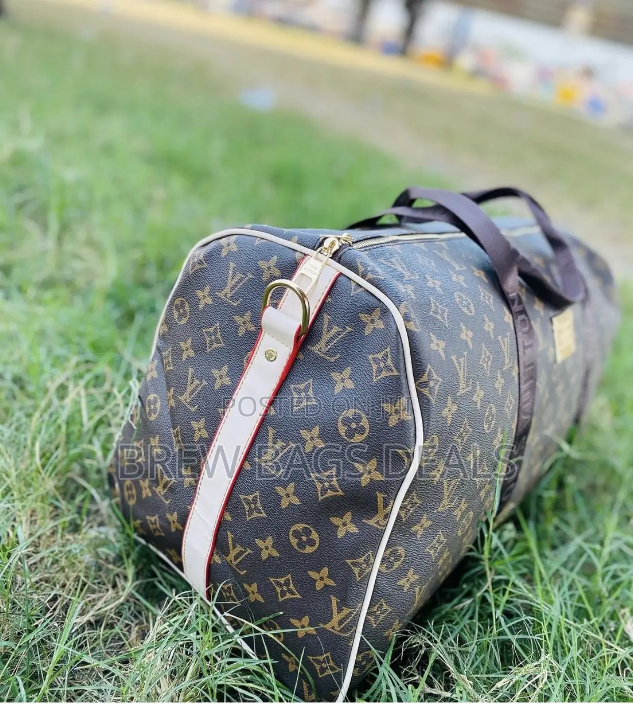 Branded Louis Vuitton Coffee Brown Duffle Traveling Bag