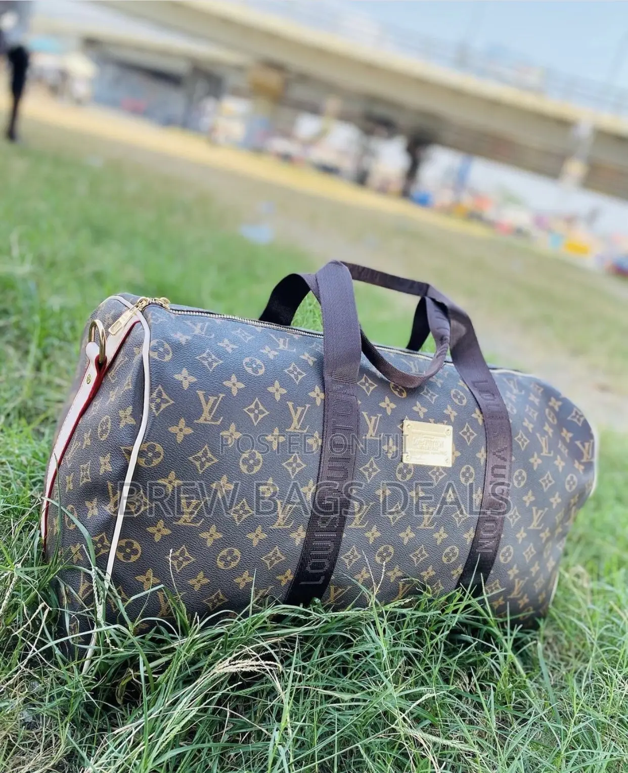 Branded Louis Vuitton Coffee Brown Duffle Traveling Bag