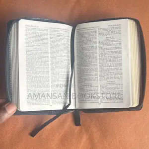 Pocket Size KJV Bible With Leather Jacket (Black Gray)