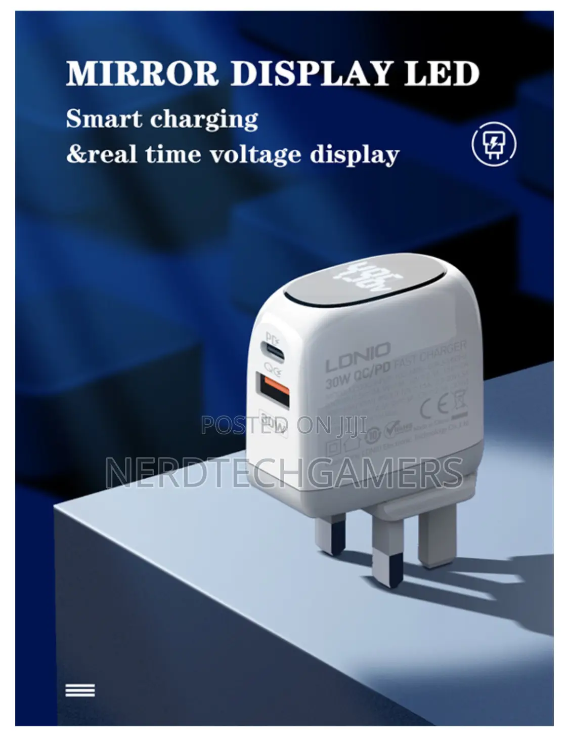 30w Led Display Fast Charger A2522c