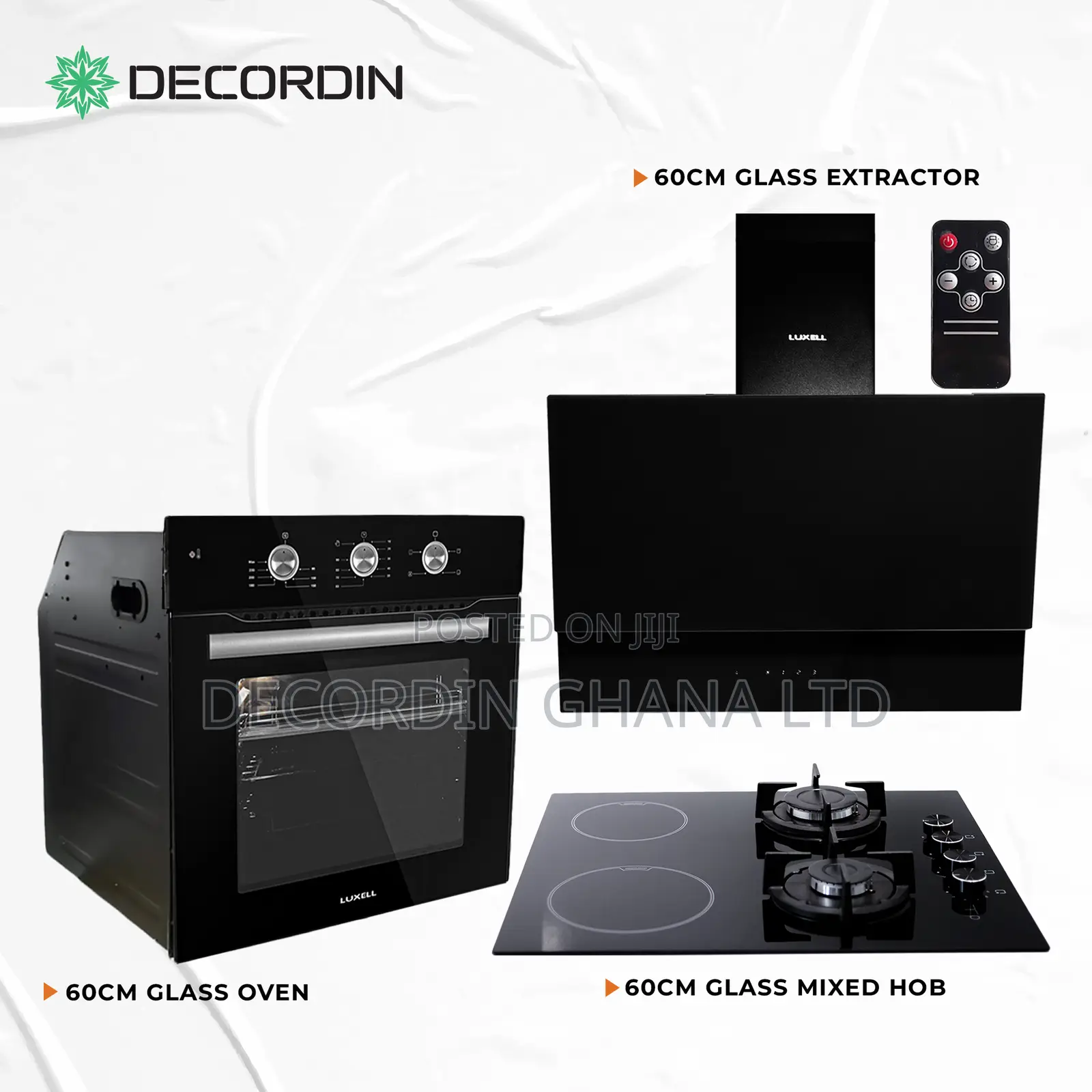 2 Electric 2 Gas 60cm Glass Set