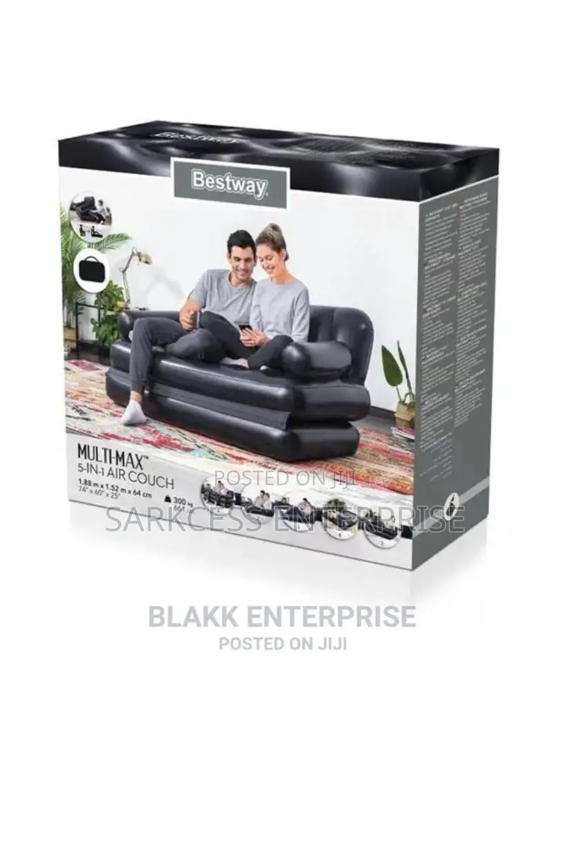 5 in 1 Airbed Chair Sofa Couch Black