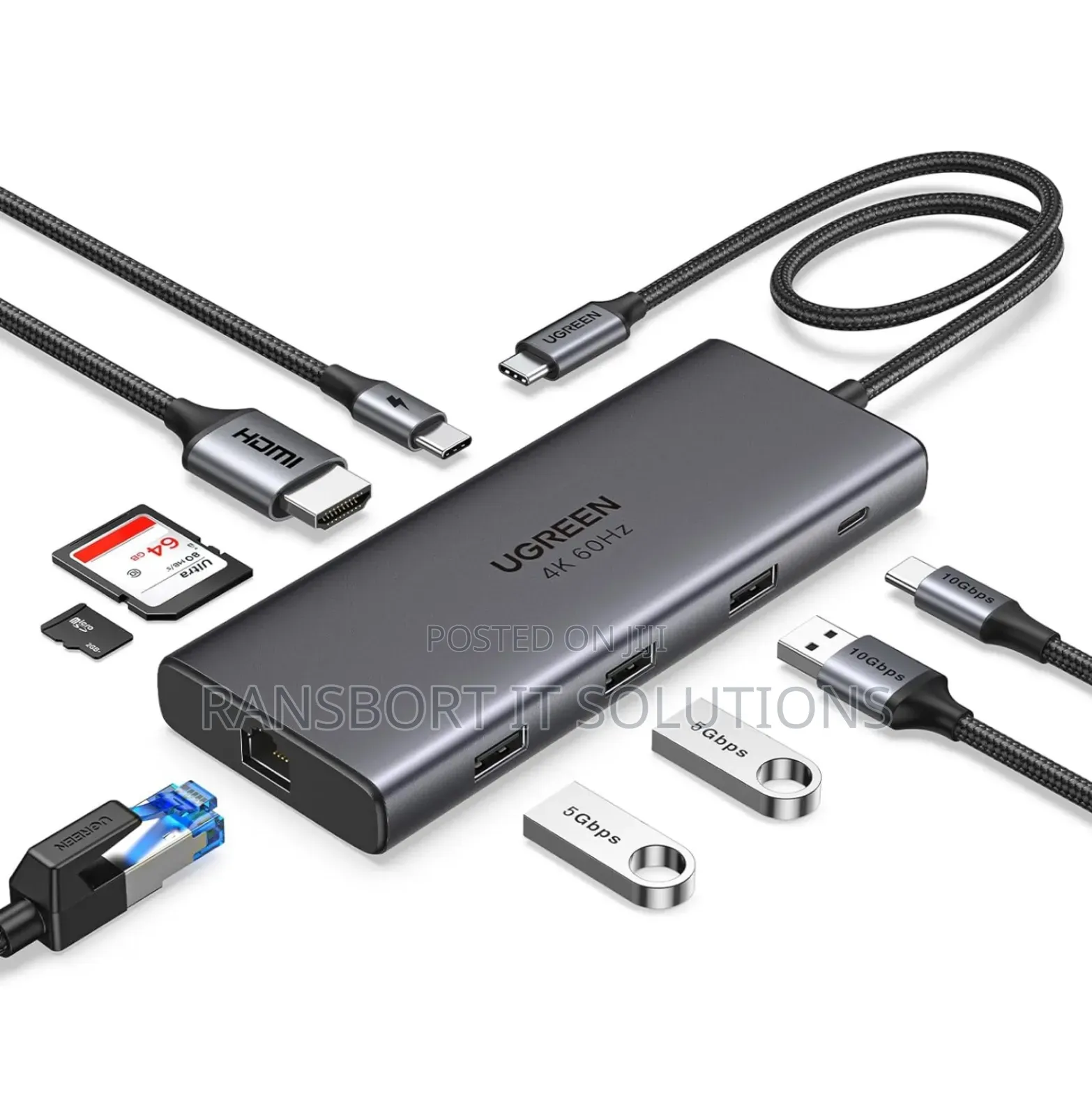 Ugreen Revodok Pro 109 Usb C Hub Adapter 9 in 1, Card Reader Dongle