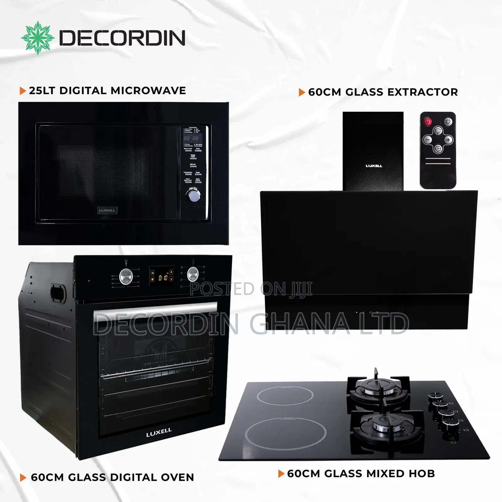 2electric 2gas 60cm Set With Digital Oven and 25l Microwave