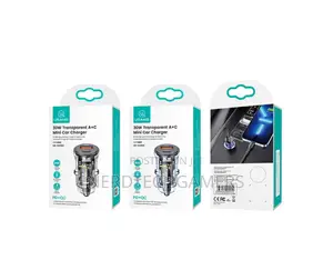 USAMS US-CC164 30W Transparent Dual Port Mini Car Charger