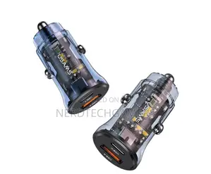 USAMS US-CC164 30W Transparent Dual Port Mini Car Charger