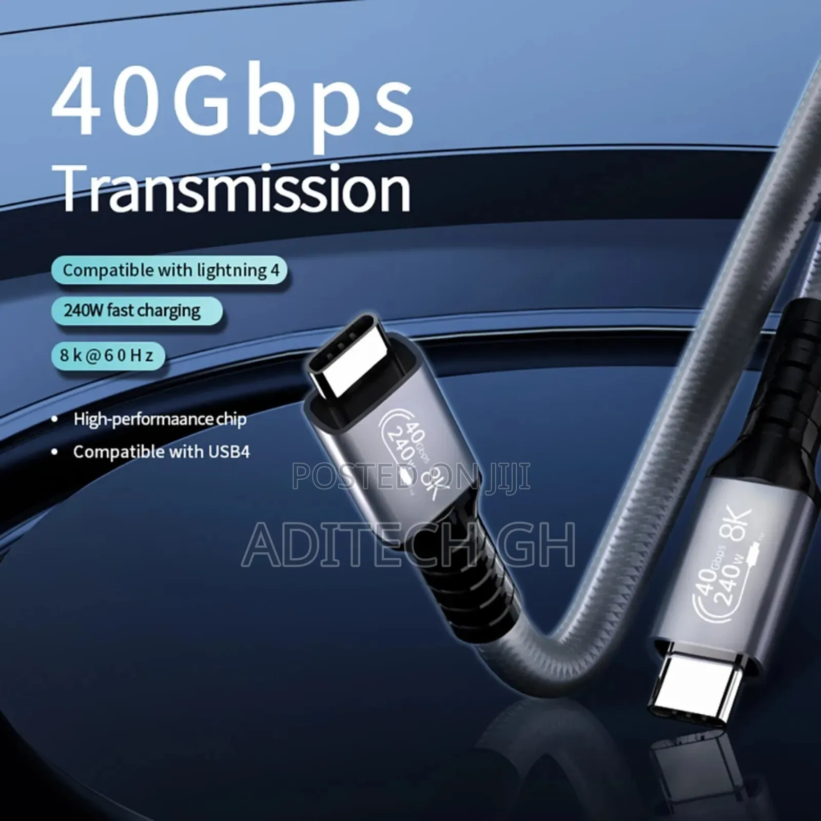 New Original Thunderbolt 4 Cable 1.5m for Data, Video, Evga