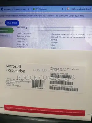 Windows SVR STD 2019 64bit English 1pk DSP OEI DVD 16 Core