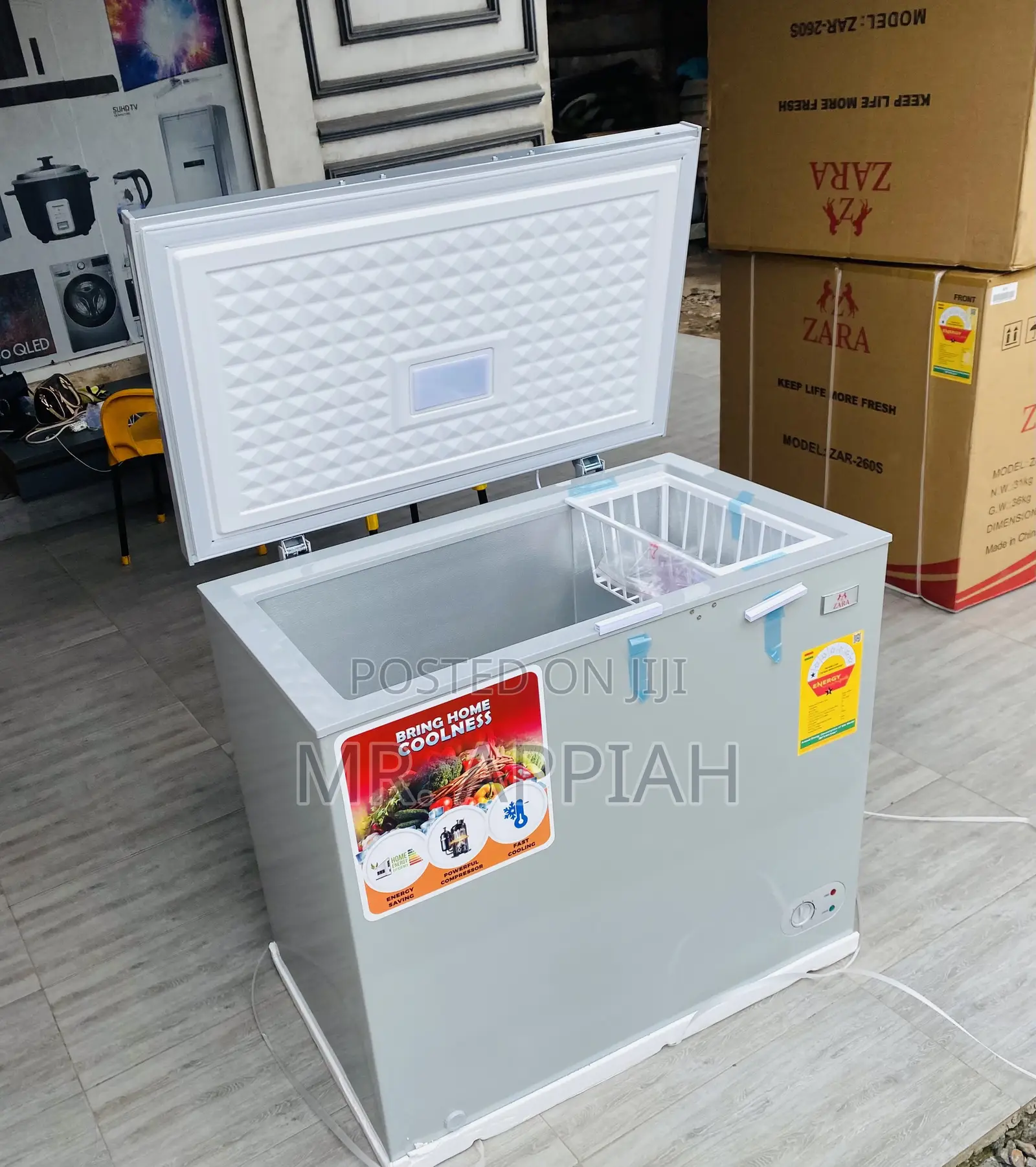 Reliable Zara -260s Single Door Chest Freezer(Gray).