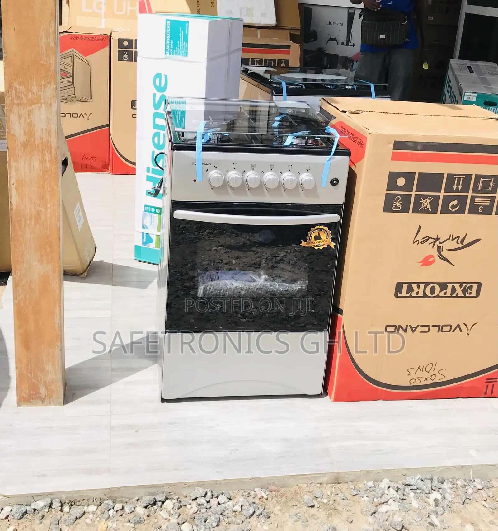 1 Electric 3 Gas (Gray) Volcano Oven With Grill 50/50