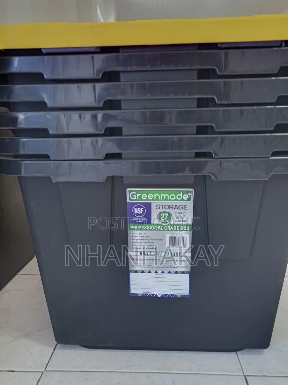 27 Gallon Storage Tote Bin