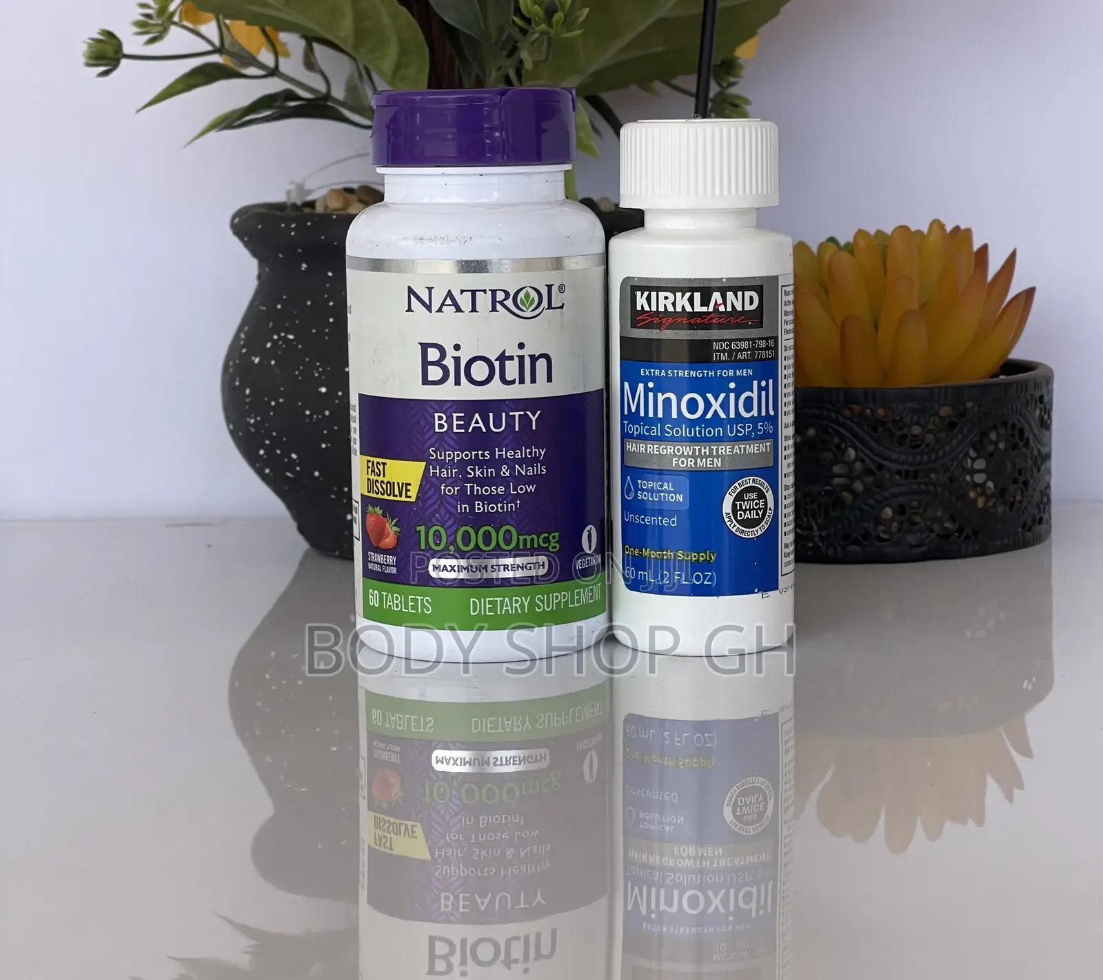 Kirkland Minoxidil + Natrol Biotin for Beard and Hair Growth