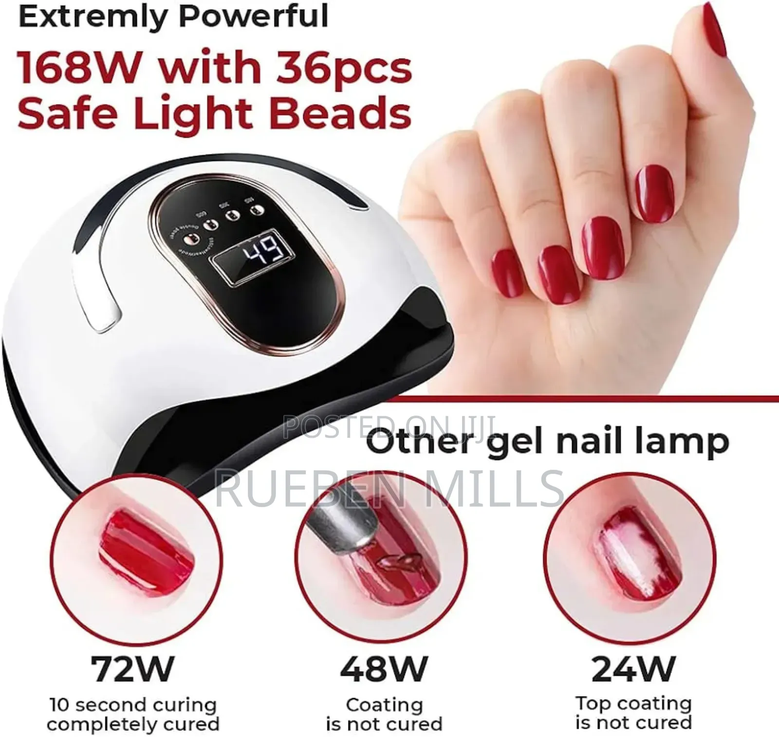 168W Blueque V8 Gel Polish Nail Dryer Lamp 2 in 1 UV Led