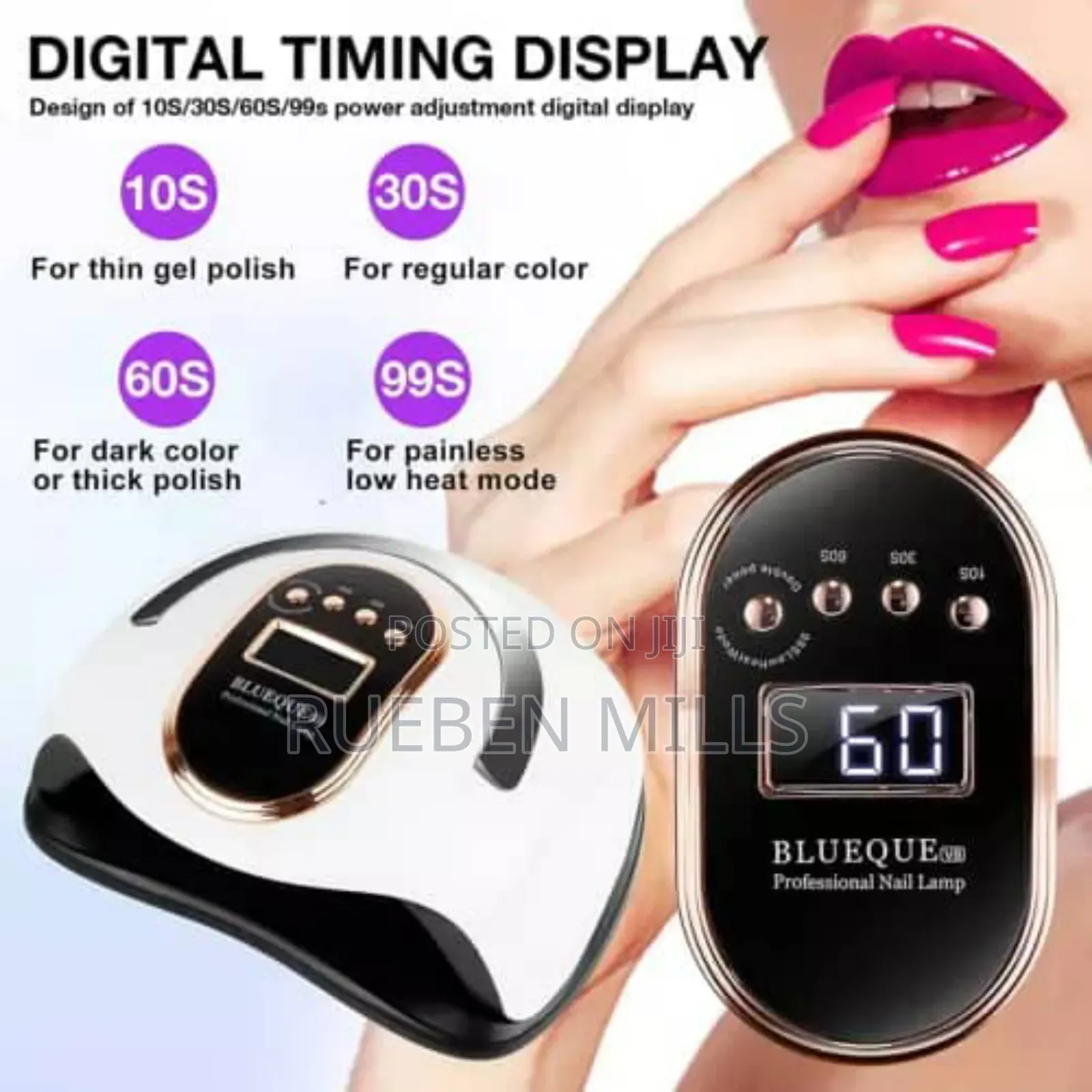 White Blueque V8 168W Medicure Salon Nail Dryer UV LED Lamp