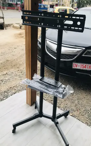 Mobile TV Stand With Wheels Height Adjustable 32-65"