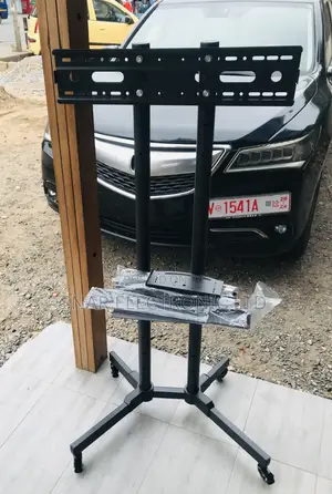 Highly Safely TV Stand With Wheels Height Adjustable 32-65"