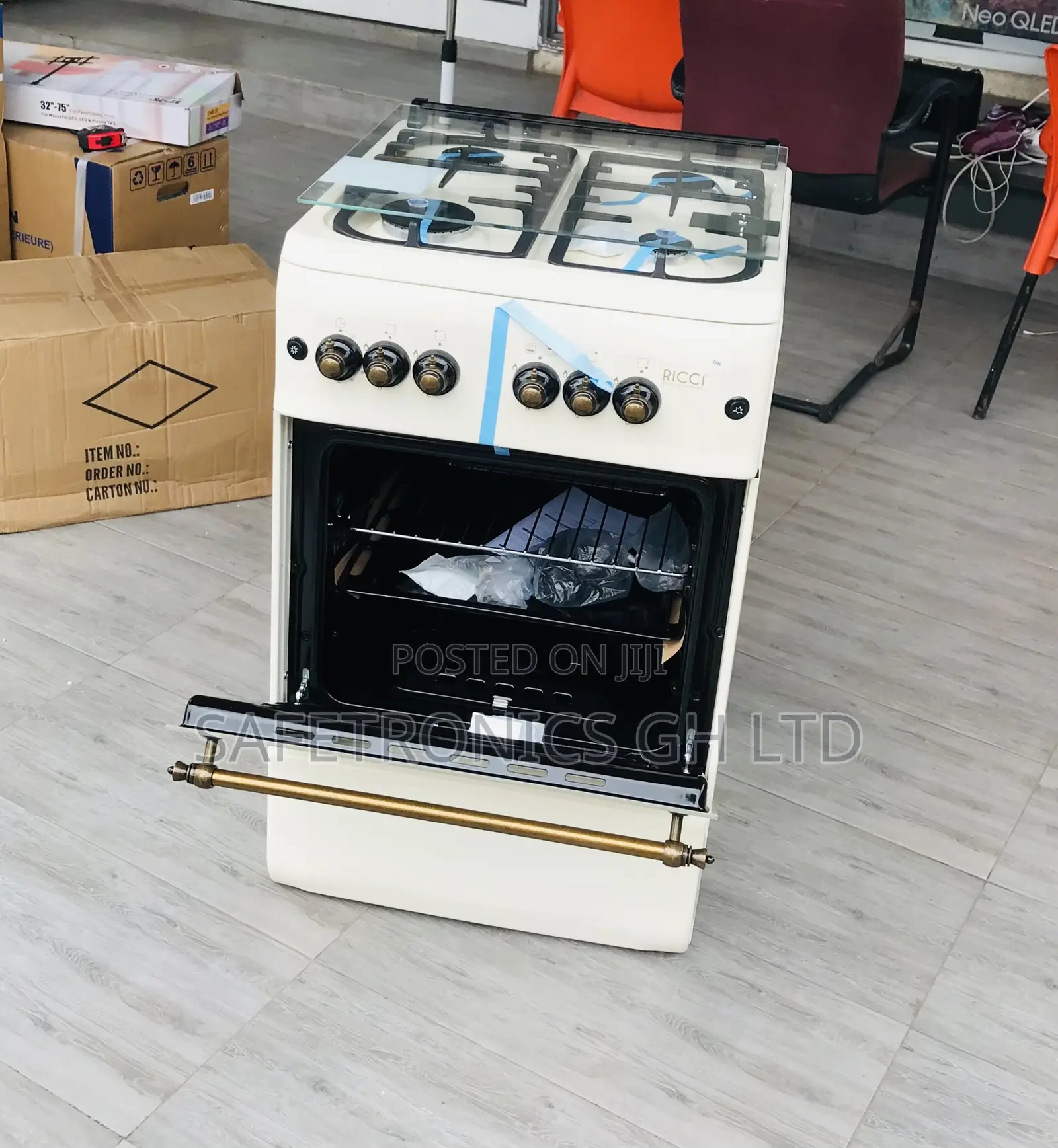 Lastest 4 Gas Ricci 50by50 Oven/Grill (White) 