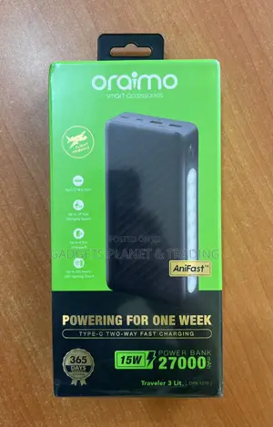 Oraimo Traveler 3 Lit 27000mah 15w C-C Power Bank | Opb-1270