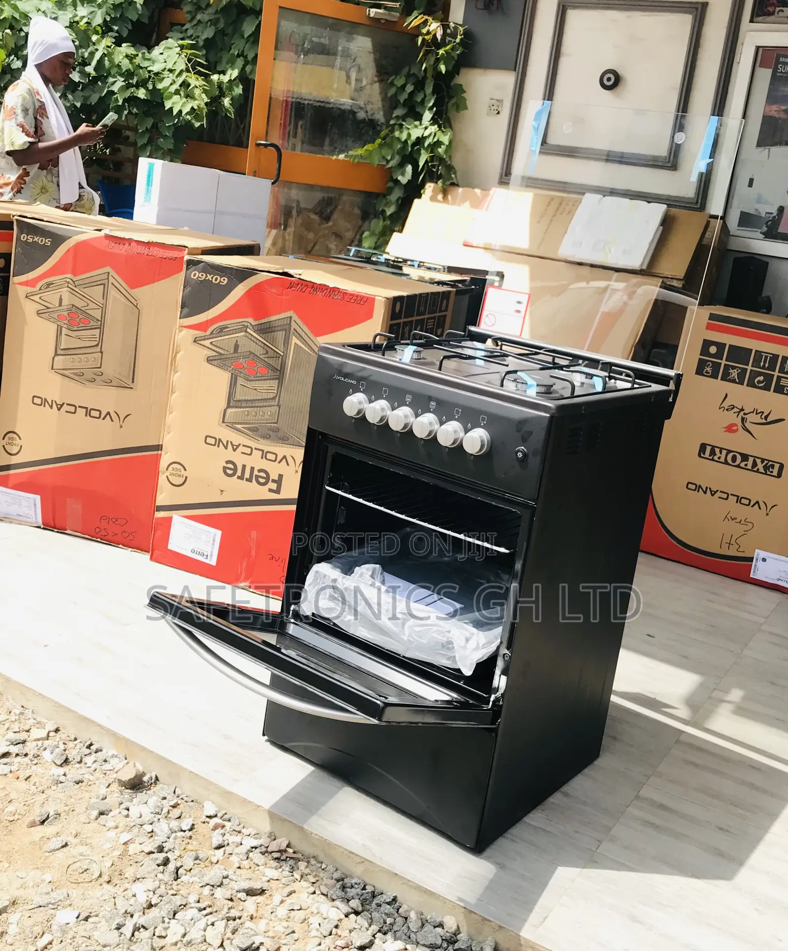 Lastest Black Oven/Grill 4 Gas Cooker Volcano 