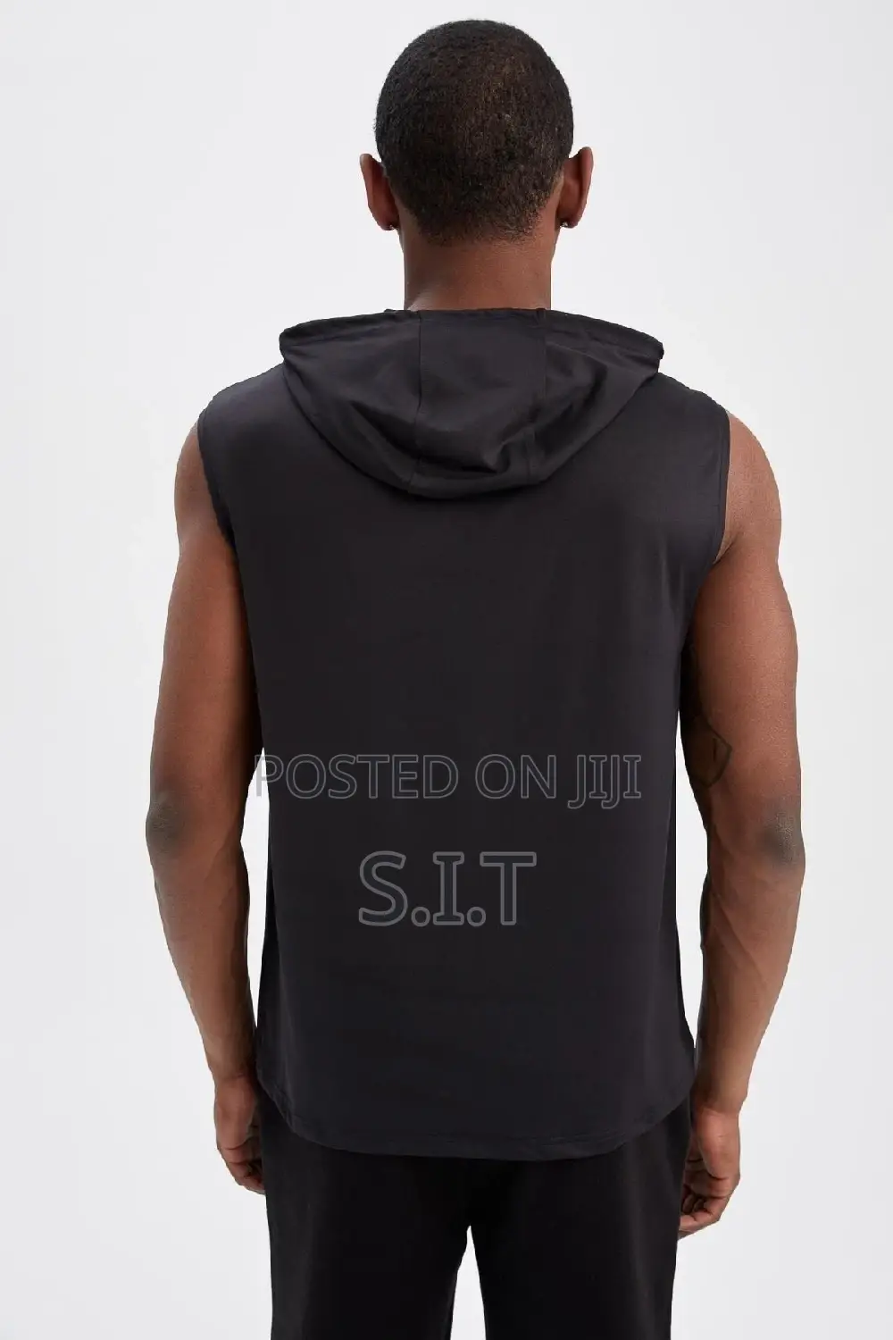 Sleeveless Jersey Hoodie