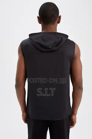Sleeveless Jersey Hoodie