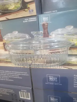 1.8 Oval Tempered Glass Casserole Dish With Lid