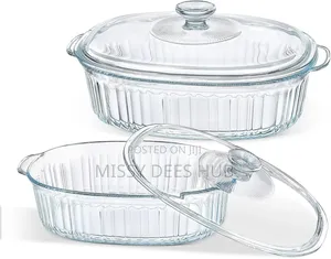 1.8 Oval Tempered Glass Casserole Dish With Lid