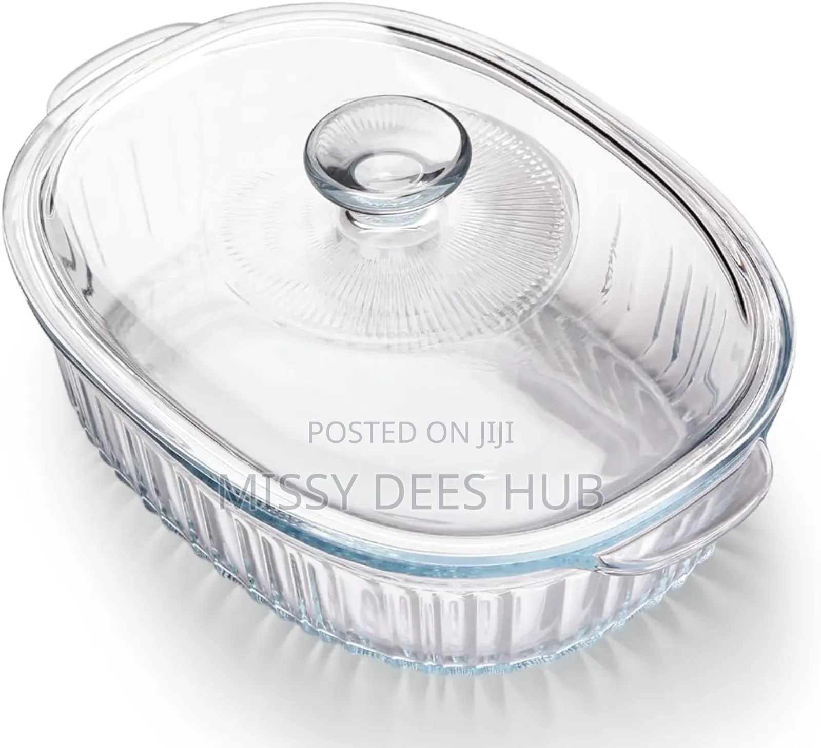 1.8 Oval Tempered Glass Casserole Dish With Lid