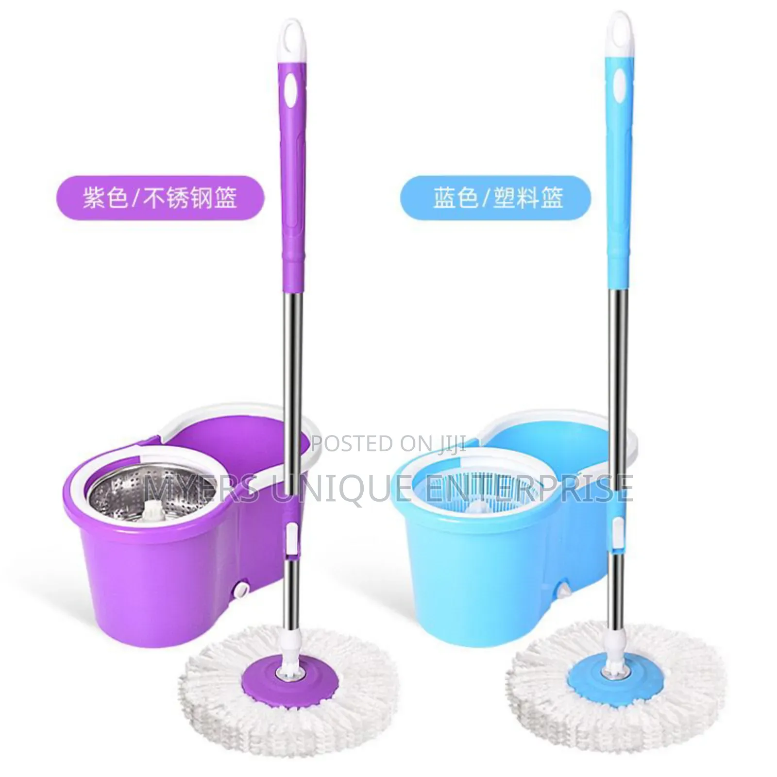 High Efficiency 360 Spin Mop Bucket With 2 Mop Heads